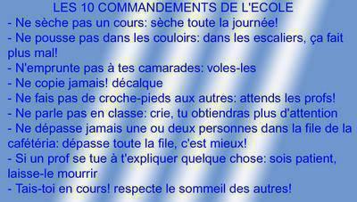 les 10 comendemen...de l'école